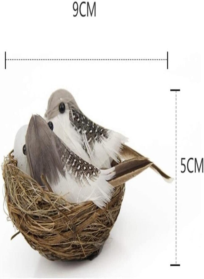WaigN 1 Set Simulation Bird Nest with Bird and Eggs Decor, Fake Foam Feather Birds, Artificial Birds, for DIY Craft Tree Decoration Artificial Plants and Flowers, Home Decor, Decorations - Image 2